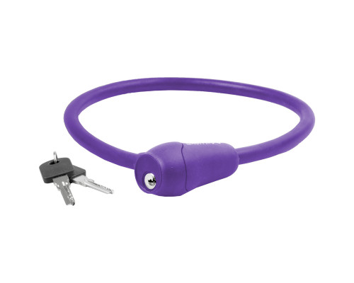 Замок 5-231049 вело 12х600мм автоматический силиконовый фиолетовый M-WAVE