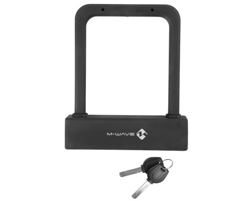 Замок 5-231090 ″скоба″ вело/универсальный U-образный 175х205мм 8 граниевые прутки. 16мм силиконовый черный M-WAVE