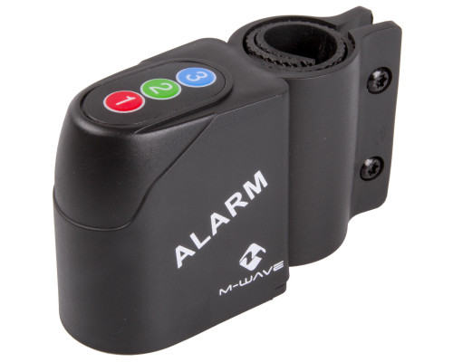 Сигнализация 5-234000 велосипедная, с датчиком движения, настройкой чувствительности и установкой кода, громкость 110Дб, с батарейками черная M-WAVE