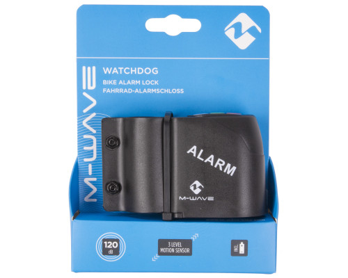 Сигнализация 5-234000 велосипедная, с датчиком движения, настройкой чувствительности и установкой кода, громкость 110Дб, с батарейками черная M-WAVE