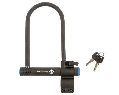 Замок 5-234010 ″скоба″ вело/универсальный U-образный 197х245мм пруток 13мм с защитным колпачком M-WAVE