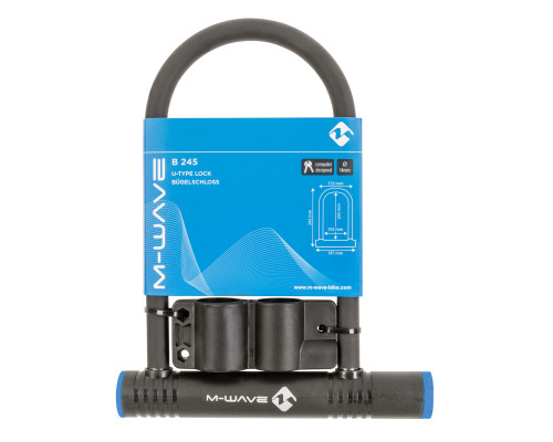 Замок 5-234010 ″скоба″ вело/универсальный U-образный 197х245мм пруток 13мм с защитным колпачком M-WAVE