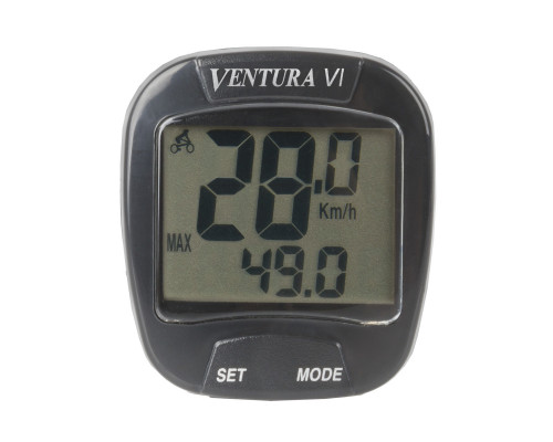 Велокомпьютер 5-244530 6 функций черный VENTURA VI