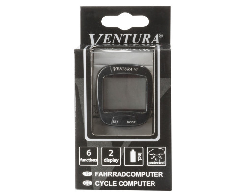 Велокомпьютер 5-244530 6 функций черный VENTURA VI