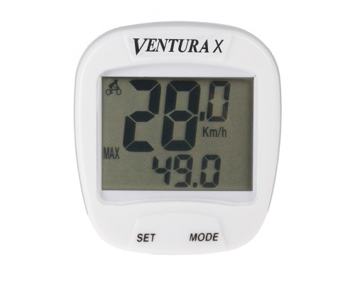 Велокомпьютер 5-244554 10 функций белый VENTURA Х