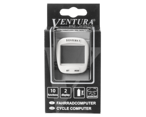 Велокомпьютер 5-244554 10 функций белый VENTURA Х