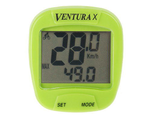 Велокомпьютер 5-244555 10 функций зеленый VENTURA Х