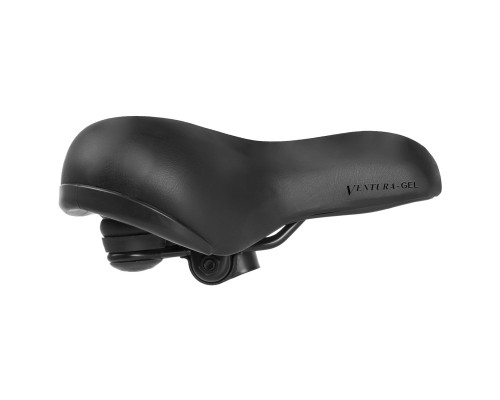 Седло 5-250082 комфортное GEL 254х208мм с закрытыми резиной пружинами-эластомер + гель с боковой защитой черное VENTURA ELASTOMER GEL
