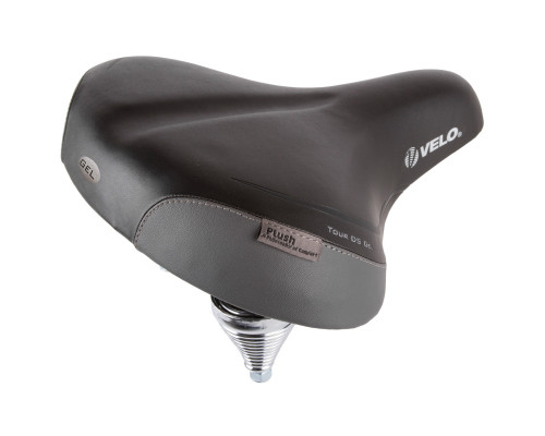 Седло 5-250180 комфортное 265х255мм двойной хромированный пружинно-эластомерное гелевое (на блистере) черное VELO PLUSH TOUR DS GEL