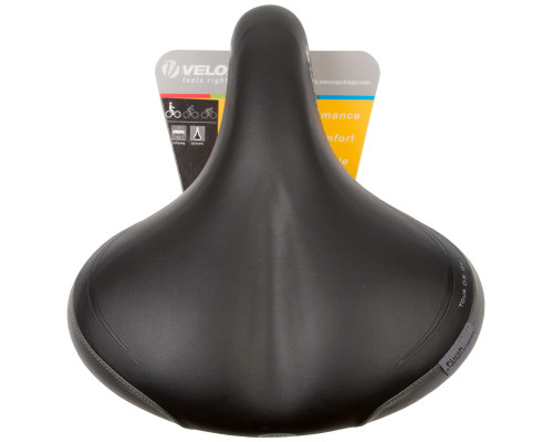 Седло 5-250180 комфортное 265х255мм двойной хромированный пружинно-эластомерное гелевое (на блистере) черное VELO PLUSH TOUR DS GEL