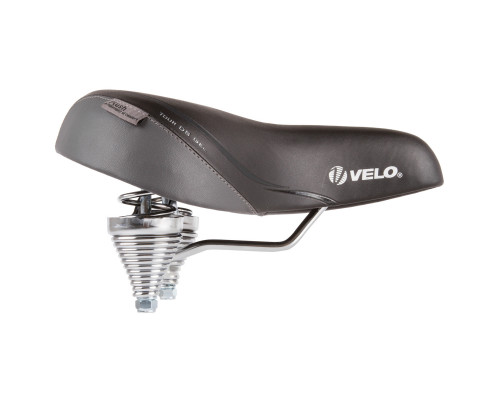 Седло 5-250180 комфортное 265х255мм двойной хромированный пружинно-эластомерное гелевое (на блистере) черное VELO PLUSH TOUR DS GEL