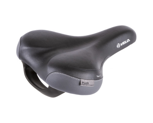 Седло 5-250366 комфорт/туризм 272х212мм анатомическое D2, O-Zone Base Cut, эластомерное с рукояткой 498г, черное (на блистере) VELO TOUR E-GRIP