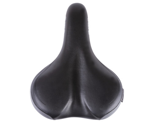 Седло 5-250366 комфорт/туризм 272х212мм анатомическое D2, O-Zone Base Cut, эластомерное с рукояткой 498г, черное (на блистере) VELO TOUR E-GRIP
