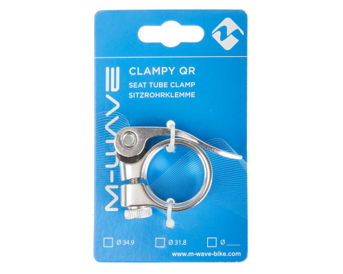 Эксцентрик 5-250941 подседельный хомут 34,9мм алюминиевый анодированныйсеребристый (на блистере) M-WAVE