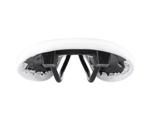 Седло 5-251042 универсальное 278х153мм специальный наполнитель ретро-дизайн ″под кожу″ с 6 заклепками 297г. белое VENTURA RIVET