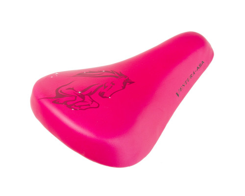 Седло 5-251290 детское 210х138мм универсальное эластомерное с крепежом 12-16″ розовое дизайн ″HORSE″ VENTURA CHILD