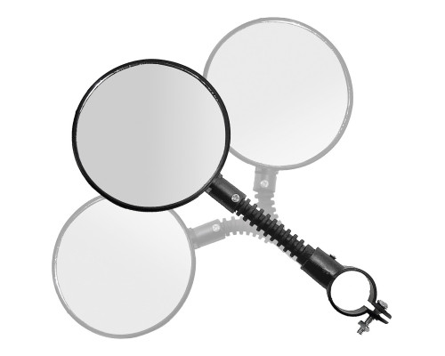 Зеркало 5-270002 круглыми 3 степени свободы плоское 84мм стекло черное кольцевое крепление