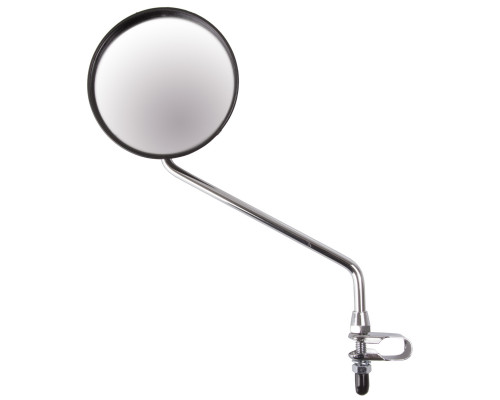 Зеркало 5-270908 вело/скутер/мопед антиблик. плосокое круглое D=105мм кольцевое крепление серебристый