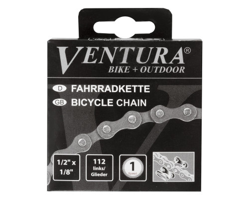 Цепь 5-301125 1/2″х1/8″ 112 звеньев с замком в коробке 1 скоростная VENTURA