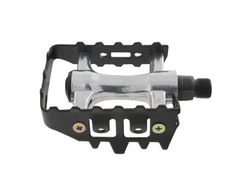 Педали 5-311049 алюминиевые с алюминиевые ободом серебристый-черные