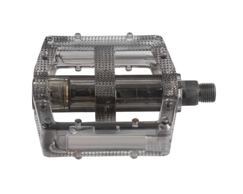 Педали 5-311380 поликарбонат. BMX широкие ось Cr-Mo черные полупрозрачные M-WAVE