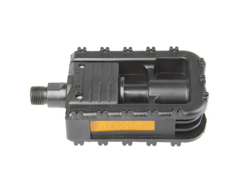 Педали 5-312137 пластик складные двусторонние 98*72*24мм, ось - Boron, с отражателями черные