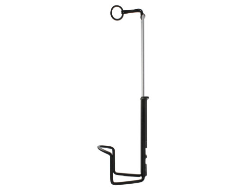 Флягодержатель 5-340920 для фляги/бутылки (до 1,5л) диамерт 88мм, алюминиевый регулируемый 245-340мм с защитой фляги от выподания, черный