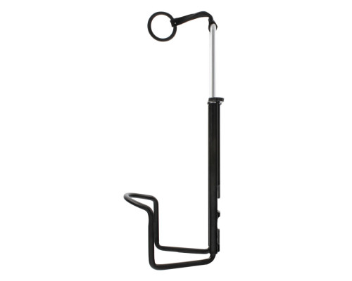 Флягодержатель 5-340920 для фляги/бутылки (до 1,5л) диамерт 88мм, алюминиевый регулируемый 245-340мм с защитой фляги от выподания, черный