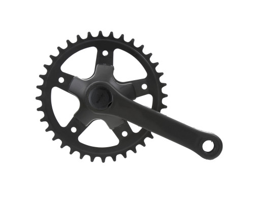 Система 5-350711 передняя 1 скоростная сталь 16-20″ 1/2х3/32 36зуб. шатуны 127мм пластик покрытие черная