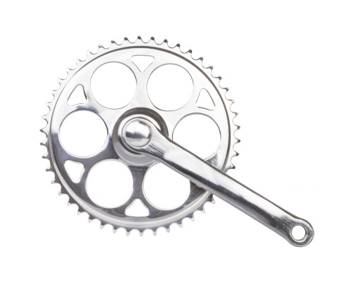 Система 5-350740 передняя 1 скоростная сталь 1/2х1/8 46зуб. шатун 170мм серебристая