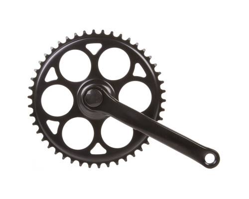 Система 5-350742 передняя 1 скоростная сталь 1/2х1/8 46зуб. шатун 170мм черная