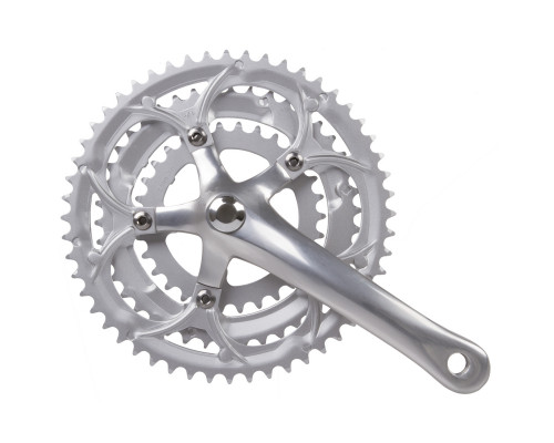 Система 5-351009 передняя 8 скоростей ROAD алюминий/сталь сменные звезды 30/42/52зуб шатуны 170мм серебристая
