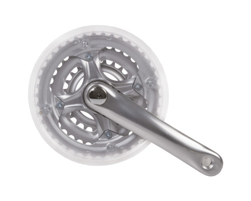Система 5-351244 передняя 7-8 скоростей алюминий/сталь 24/34/42зуб. с защитой шатуны 165мм/для 24″ серебристая