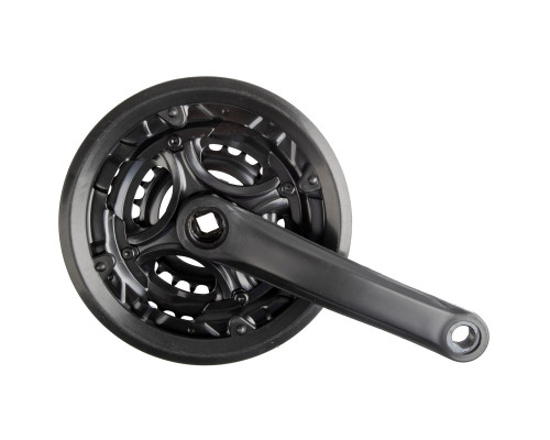 Система 5-351248 передняя 7-8скоростей стальная 24/34/42зубьев, с защитой, шатуны с пластиковым покрытием 170мм черная