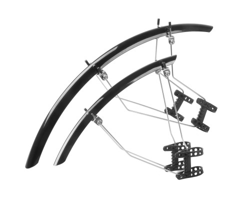 Крылья 5-385081 металлопластиковом шоссе укорочен. б/съемный 28″х42мм с усами регулируемый черные M-WAVE