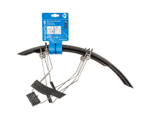 Крылья 5-385081 металлопластиковом шоссе укорочен. б/съемный 28″х42мм с усами регулируемый черные M-WAVE