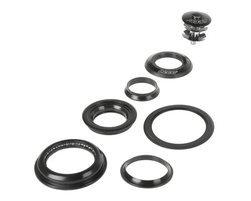 Рулевой набор 5-390322 сталь полуинтегр. полукартридж 1 1/8″-1,5″ 28,5/44/55/39,8мм черный NECO