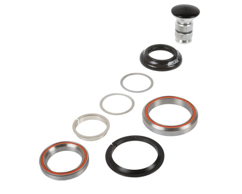 Рулевой набор 5-390360 алюминиевый интегрированный картридж 1 1/8″-1,5″ 28,5/41,8/52/39,8мм 45`x45` 79г черный NECO