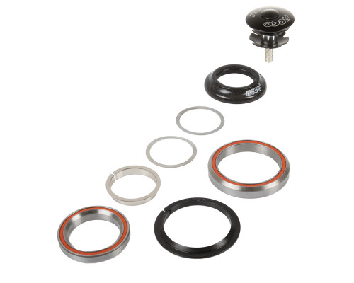 Рулевой набор 5-390365 алюминиевый интегрированный картридж 1 1/8″-1,5″ 28,5/41,8/52/39,8мм 45`x45` 77г черный NECO