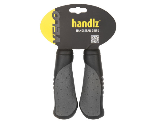 Ручки 5-410376 на руль резиновые/гель эгономичные антискользящие 135мм черно-серые (на блистере) VELO ERGOGEL