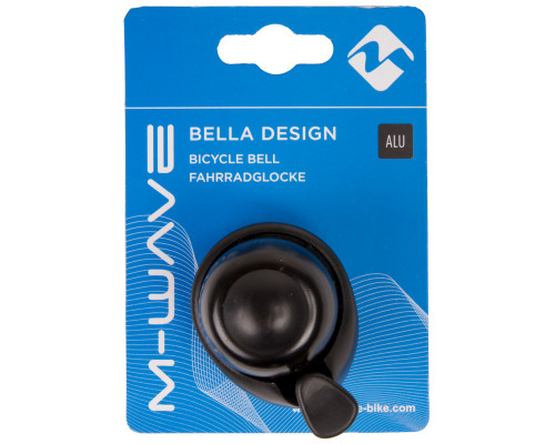 Звонок 5-420066 алюминиевый /пластик мини D=36мм громкий и долгий звук черный (на блистере) M-WAVE