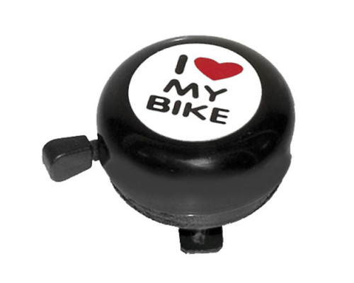 Звонок 5-420115 сталь детский черный с рисунком ″I love my bike″