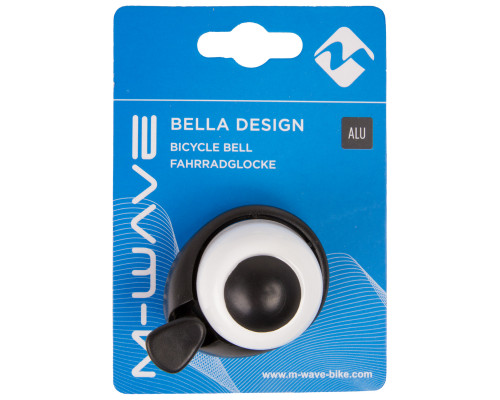 Звонок 5-420142 алюминиевый /пластик мини D=36мм громкий и долгий звук (на блистере) белый M-WAVE