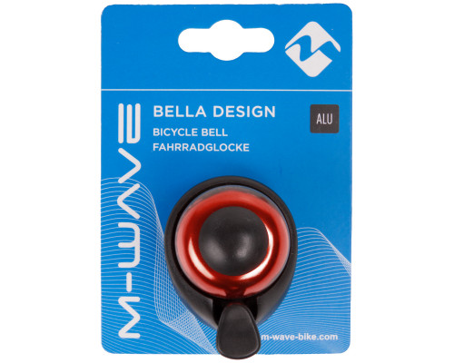 Звонок 5-420143 алюминиевый /пластик мини D=36мм громкий и долгий звук (на блистере) красный M-WAVE
