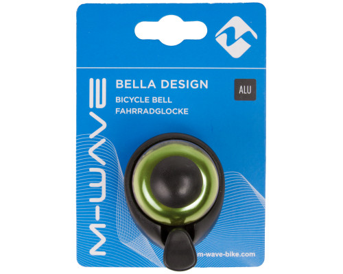 Звонок 5-420145 алюминиевый /пластик мини D=36мм громкий и долгий звук (на блистере) зеленый M-WAVE