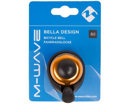 Звонок 5-420147 алюм./пластик мини D=36мм громкий и долгий звук (на блистере) ОРАНЖЕВЫЙ M-WAVE