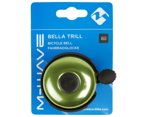 Звонок 5-420155 алюминиевый /пластик D=53мм черно-зеленый (на блистере) M-WAVE