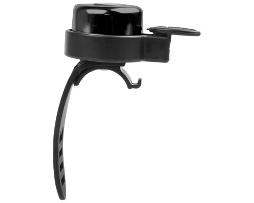 Звонок 5-420177 алюминиевый мини D=35мм б/съемный вращающийся на 360', крепление без инструмента резиновым хомутом, черный