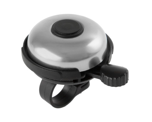 Звонок 5-420193 алюминиевый /пластик D=53мм серебристый (на блистере) M-WAVE