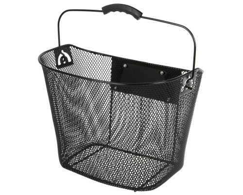 Корзина 5-431518 передняя 35х25х25/22см быстросъемная д/руля 25,4/31,8мм сталь черная CLIP ON VENTURA